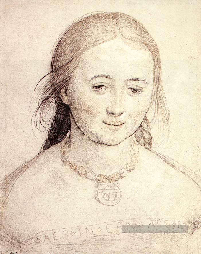 Tête d’une femme Renaissance Hans Holbein le Jeune Peintures à l'huile